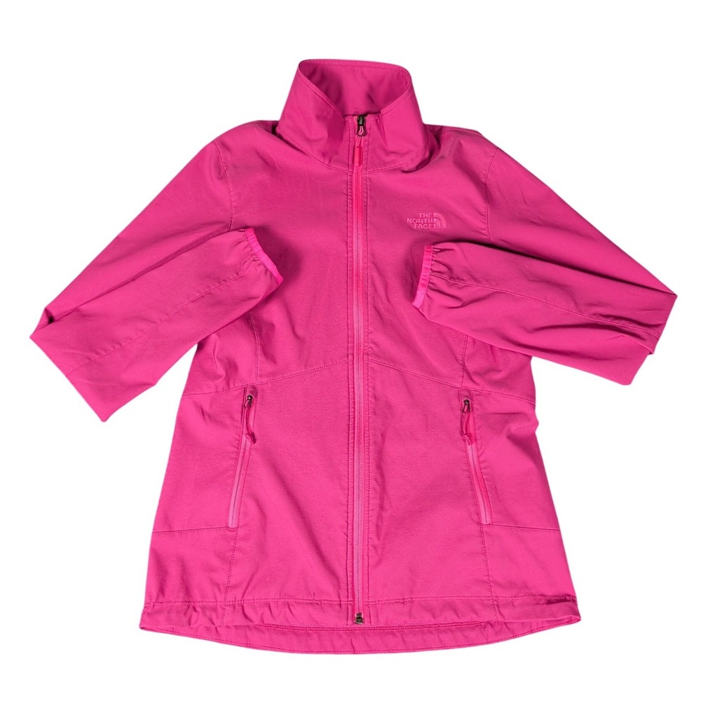 The North Face Womens Pink Softshell Full Zip Jacket Mock Neck Activewear